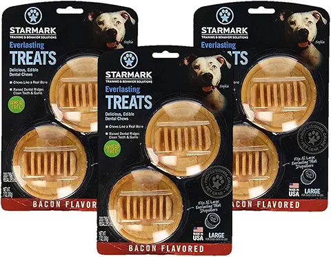 StarMark Everlasting Bacon Dog Dental Chews 3 Pack Large
